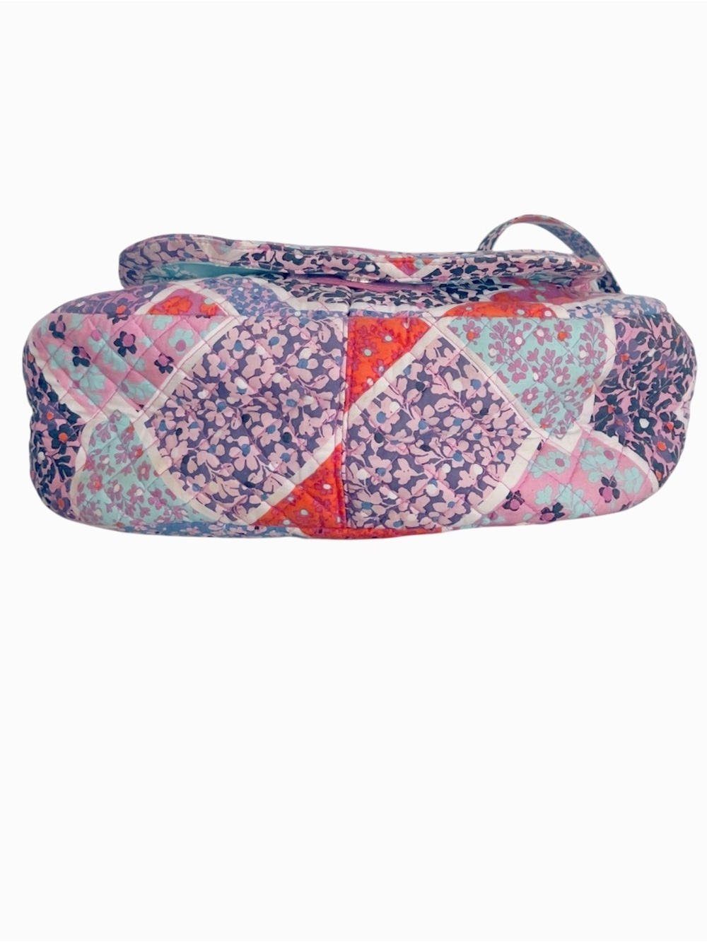 Vera Bradley Patchwork Quilted Ditzy Floral Shoulder Bag Canvas Strap Pink/Multi - Picture 6 of 16